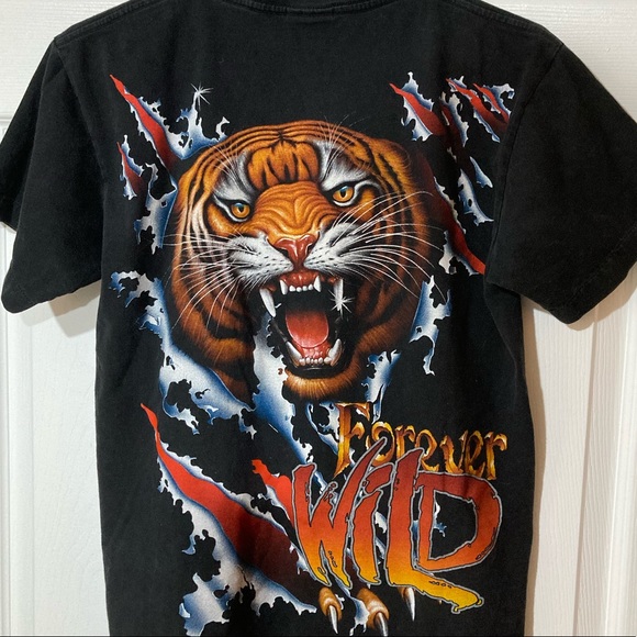 Vintage Tee Shirt Rock Eagle Brand Single Stitched Men’s Med Tiger Graphic 90’s - Picture 3 of 6